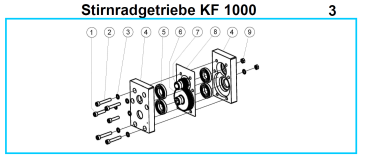 Ersatzteile KF 1000 Stirnradgetriebe