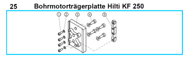 KF 250 Bohrmotorträgerplatte Hilti