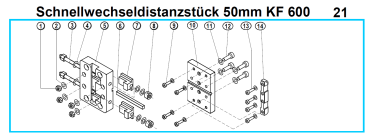 KF 600 quick release distance block 50 mm