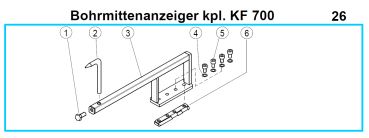Spare parts KF 700 bore middle indicator