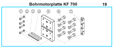 Spare parts KF 700 drill motor plate