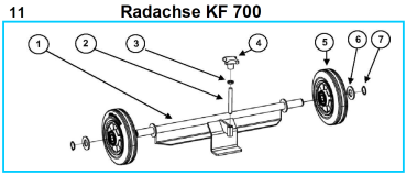 Spare parts KF 700 wheel axle