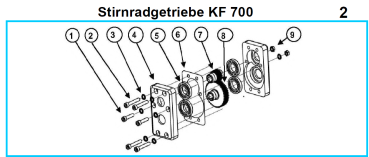 Ersatzteile KF 700 Stirnradgetriebe